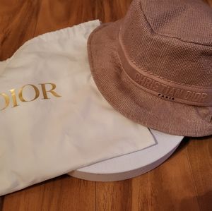 Dior Pink Beige Textured Bucket Hat